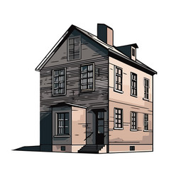 Old House In Wood Drawing Style