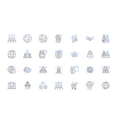 Intercontinental Transactions Line Icons