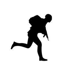 Silhouette Of A Running Soldier