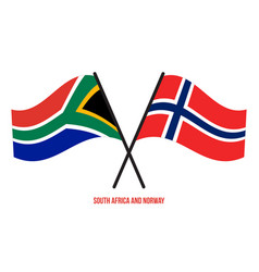 South Africa And Norway Flags Crossed And Waving