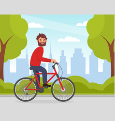 Young Man Riding Bicycle Personal Urban City