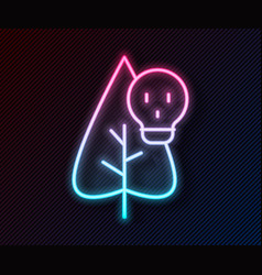 Glowing Neon Line Poison Flower Icon Isolated