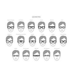 Set Of Geometric Frame Glasses On Women Face