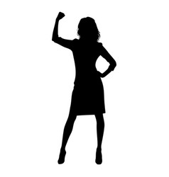 Woman With Fist Raised Silhouette