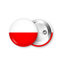 Button Badge With Polish Flag Souvenir From