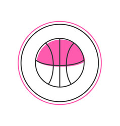 Filled Outline Basketball Ball Icon Isolated On