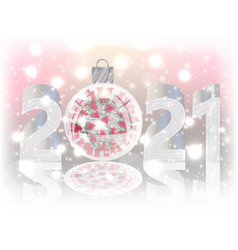 New 2021 Year Card Xmas Ball Coronavirus Covid19