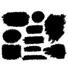 Black Paint Spots Rectangular And Round Ink Brush