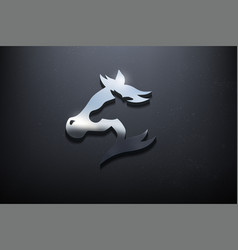 Horses 3d Logo Design Shiny Mockup