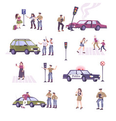 Traffic Police Icons Set