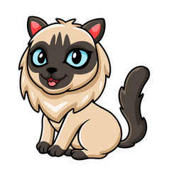 Cute Balinese Cat Cartoon Sitting