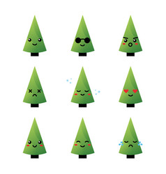 Cute Christmas Tree Emoji Set