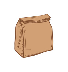 Delivery Bag Brown Hand Drawn Sketch Paper Bag