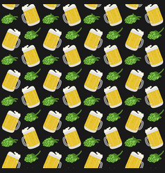 Flat Beer Mug Seamless Pattern Dark Theme