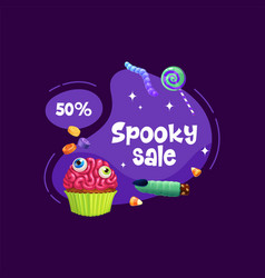 Halloween Sale Banner With Holiday Sweets