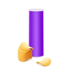 Purple Tube With Stack Of Potato Chips