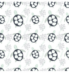 Seamless Pattern With Sea Animals Turtle