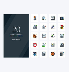 20 High School Line Filled Icon For Presentation