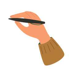 Hand Hold Pen Flat Icon Writing Text