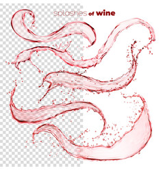 Red Juice Or Wine Wave Isolated Splash Swirls