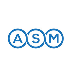 Asm Letter Logo Design On White Background