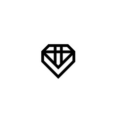 Letter V Diamond Beauty Jewelry Logo Design