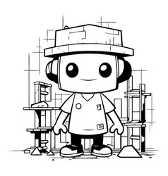 A Cute Robot In A Construction Site