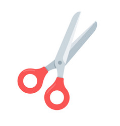 Cartoon Red Paper Cutting Scissors Isolated