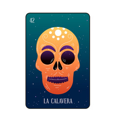 Loteria Skull Card