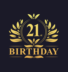 Luxury 21st Birthday Logo 21 Years Celebration