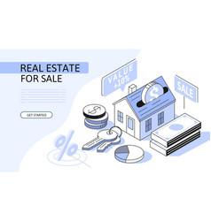 Real Estate Isometric Concept Use For Web Page