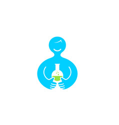 Abstract Body Holding Blue Science Beaker Logo