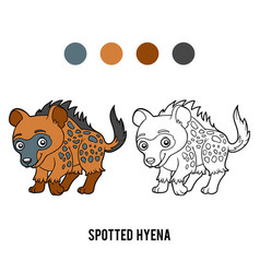 Coloring Book Spotted Hyena