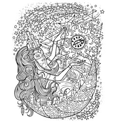 Fantasy Hand Drawn Coloring Page