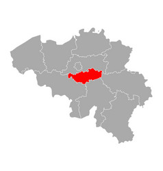 Map Walloon Brabant In Belgium