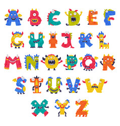 Monster Alphabet With Cute Abc Capital Letters