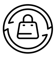 Narrow Market Shop Bag Icon Outline Style