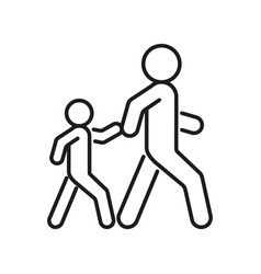 Pedestrian Adult Person And Child Family On Road