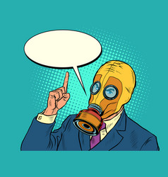 Politician Businessman In A Gas Mask Protective