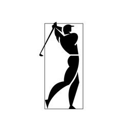 Silhouette Of A Man Playing Golf