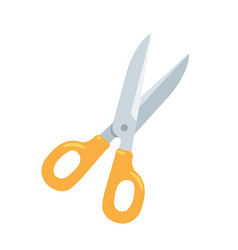 Cartoon Yellow Paper Cut Scissors Isolated