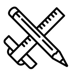 Pencil Ruler Architect Icon Outline Style