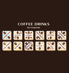 Pictograms Of Variety Types Coffee Drinks