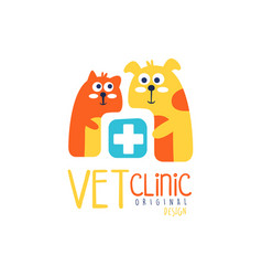 Vet clinic logo template original design badge Vector Image