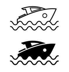 Boat Icons Black And White Floating