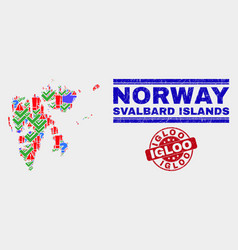 Composition Svalbard Islands Map Sign Mosaic