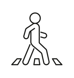 Pedestrian At Crosswalk Person On Road Line Icon