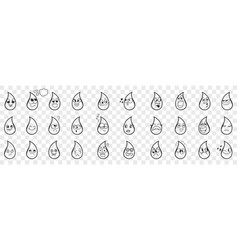 Water Drops Emoji Doodle Set