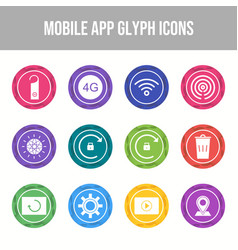 12 Mobile App Icons In One Set