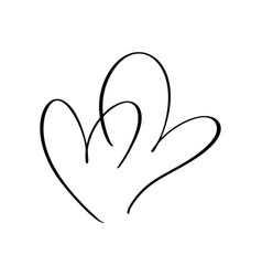 Calligraphic Love Two Hearts Logo Sign